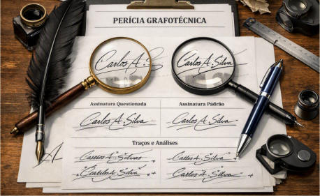 Perícia grafotécnica: análise comparativa de assinaturas e traços manuscritos